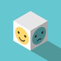 Positive, negative, bipolar cube Royalty Free Stock Photo