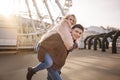 Positive nice man and woman are having fun together Royalty Free Stock Photo