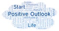 Positive Outlook word cloud, made with text only.