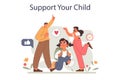 Positive parenting advice. Support your child. Comfort and help from mom