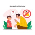 Positive parenting and non-violent discipline. Father setting rules. Formation