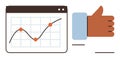 Positive Performance Indicator with Analytics Graph and Thumbs-Up Gesture Royalty Free Stock Photo