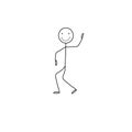 positive person sketch walking and waving