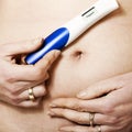 Positive pregnancy test Royalty Free Stock Photo