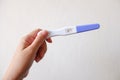 Positive pregnancy tests on Woman Hand Royalty Free Stock Photo