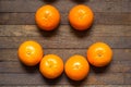 Positive raw foods concept. Mandarins laid out in the smile shape