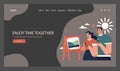 Positive relationships web banner or landing page dark or night mode