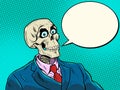 The positive skeleton of a businessman speech. Good business, positive dead man, business survival in a difficult period