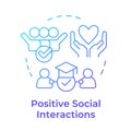 Positive social interactions blue gradient concept icon Royalty Free Stock Photo