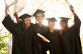 Positive theyre going places. A group of smiling college graduates celebrating their graduation.