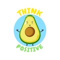 Positive Thinking, cute avocado doing meditation