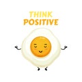 Positive Thinking, cute egg doing meditation