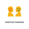 positive thinking icon. negative emotion, poor service quality, optimism attitude, pessimism concept symbol design, bad experience