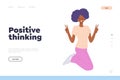 Positive thinking landing page template for people motivation, harmony mindfulness development