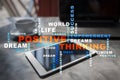 Positive thinking Life change. Business concept. Words cloud. Royalty Free Stock Photo