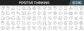 Positive thinking line icons collection. Big UI icon set in a flat design. Thin outline icons pack. Vector illustration EPS10 Royalty Free Stock Photo