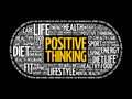 Positive thinking medical pill word cloud