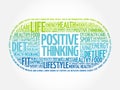 Positive thinking medical pill word cloud