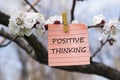 Positive thinking in memo Royalty Free Stock Photo