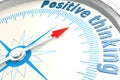 Positive thinking on white compass Royalty Free Stock Photo