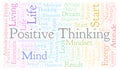 Positive Thinking word cloud, made with text only. Royalty Free Stock Photo