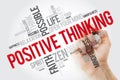Positive thinking word cloud with marker, health concept background Royalty Free Stock Photo