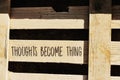 positive thoughts for self esteem building on on wooden pallet. Royalty Free Stock Photo