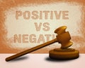 Positive Vs Negative Icon Depicting Reflective State Of Mind - 3d Illustration