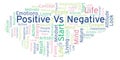 Positive Vs Negative word cloud, made with text only.