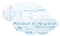 Positive Vs Negative word cloud, made with text only.