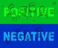 Positive Vs Negative Words Depicting Reflective State Of Mind - 3d Illustration