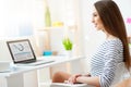 Positive woman working in the office Royalty Free Stock Photo