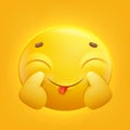 Positive Yellow smiley emoji emoticon icon Royalty Free Stock Photo