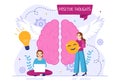 Positives Thoughts Vector Illustration with Thinking Positive as a Mindset in Symbolizing Creativity and Dreams Flat Cartoon