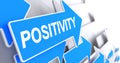 Positivity - Inscription on the Blue Pointer. 3D.