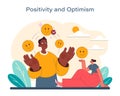 Positivity and optimism concept. A vibrant vector illustration that radiates cheerfulness