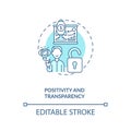 Positivity and transparency concept icon