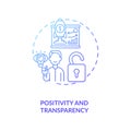 Positivity and transparency concept icon
