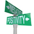 Positivity vs Negativity - Two-Way Street Sign Royalty Free Stock Photo