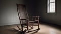 A possessed rocking chair moving on its own in an empty room