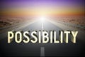 Possibility concept, road - 3D rendering Royalty Free Stock Photo