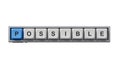 possible.Computer keyboard keys spelling.Flat lay view from above on white background with computer keyboard keys buttons Royalty Free Stock Photo