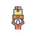 Color illustration icon for Possible, worker and porter