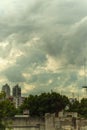 Cumulus clouds over the city Royalty Free Stock Photo