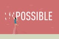 Possible: Woman erasing the word impossible