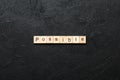 possible word written on wood block. possible text on table, concept Royalty Free Stock Photo