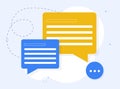 Flat chat speech bubble communication message concept vector design illustration