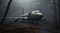 Post-apocalyptic Airplane In Dark Woods: A Photorealistic Zbrush Art