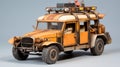 Post-apocalyptic Futuristic Truck With Luggage - Miniature Model