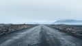 Post-apocalyptic Road In Iceland: Minimalist Photo-realistic Landscape